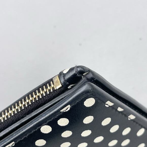 Saint Laurent YSL-Plaque Polka-Dot Print Leather Compact Card Holder Wallet - Picture 8 of 13